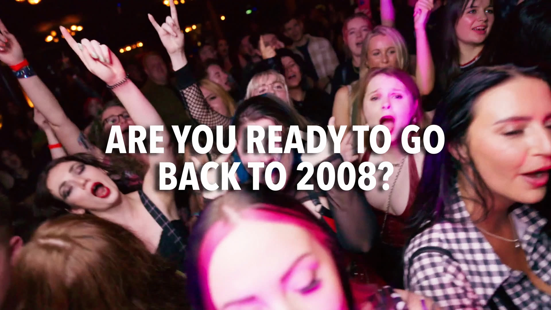 The crowd as doors open at Panic At The Emo